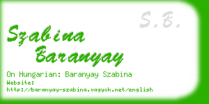 szabina baranyay business card